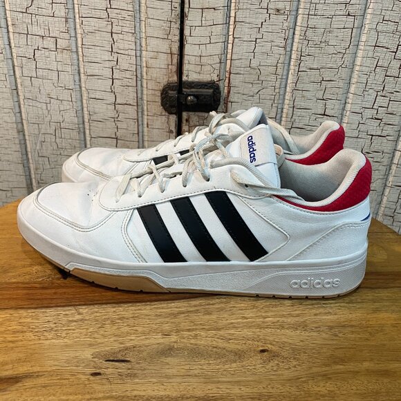adidas mens 13 COURTBEAT White/Black/Better Scarlet sneakers - Picture 2 of 6